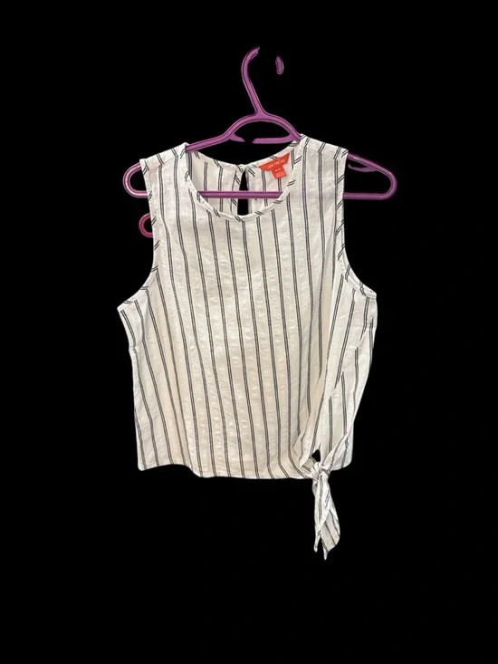 JOE FRESH Striped Sleeveless Tie Front Top – Size Medium - Picture 3 of 6